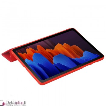 Smart soft dirbtinės odos dėklas - raudonas (Samsung Tab S7 (T870/T875)/Tab S8 (SM-X706) 